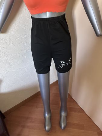 Cycliste motif chat noir neuf M 