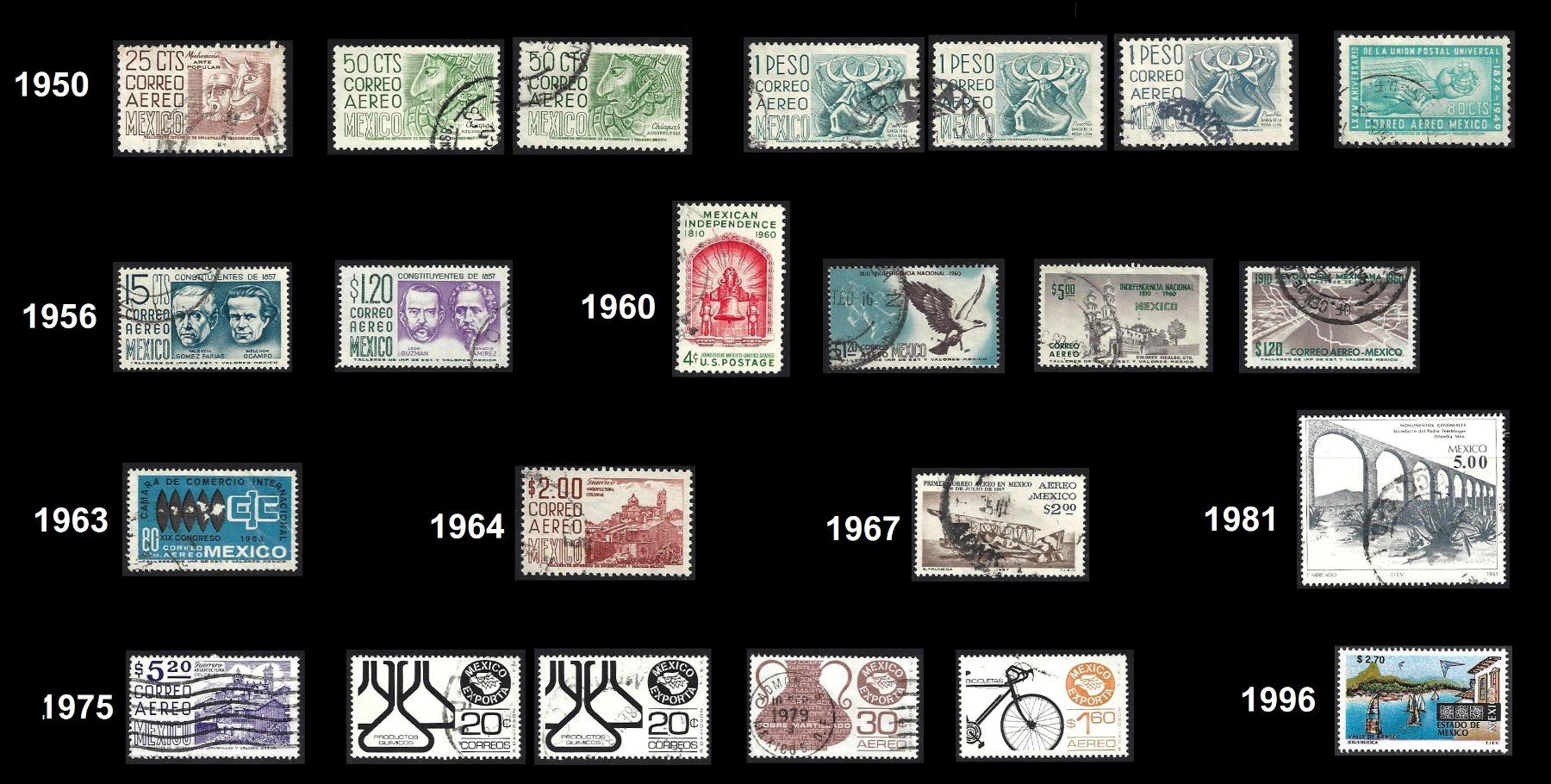 Tutti i francobolli: Mexiko / Mexico 1944 - 1996 – Usato da Baar venduto da W47 2