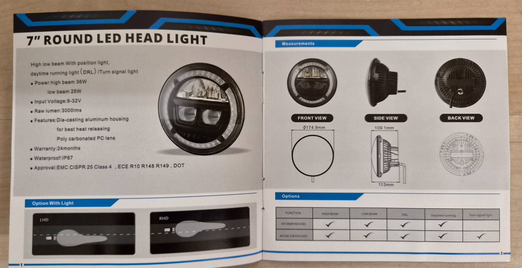 Fari: Motorrad LED-Scheinwerfer 7 Zoll Gehäuse und Einsatz,LedPERF – Nuovo e nell'imballaggio originale da Weinfelden venduto da Dato 1