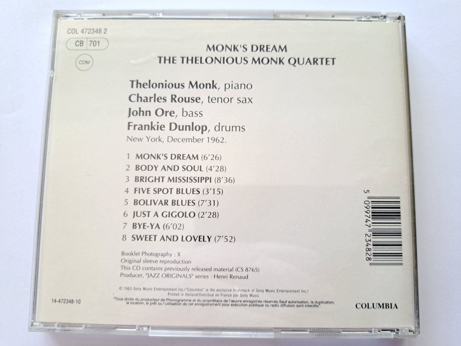 CDs: Cd The Thelonious Monk Quartet - Monk's Dream – Gebraucht aus Pully von bro_n52j 2