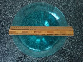 Schöne Glasschale blau grün 28cm Durchmesser 14cm Höhe