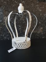 Deko Krone Shabby Chic Gartenkrone Vintage 27cm weiss