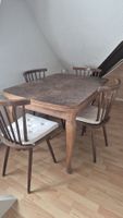Esstisch mit 4 Stühlen, Holz, vintage