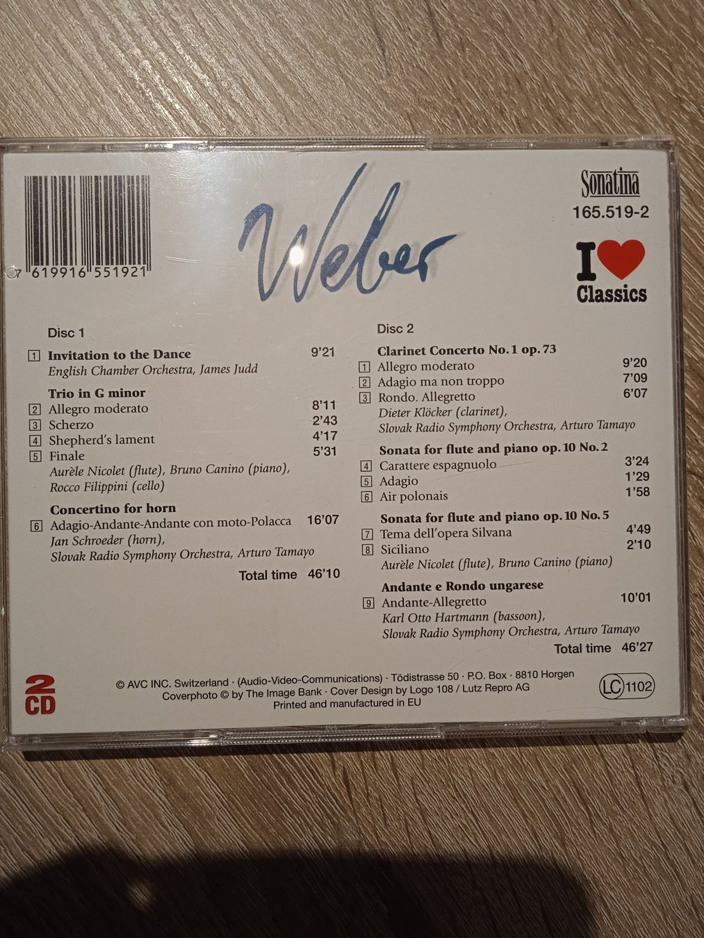 CD: Weber - i love classics – Nuovo (secondo la descrizione) da Dietikon venduto da Chadascha 1