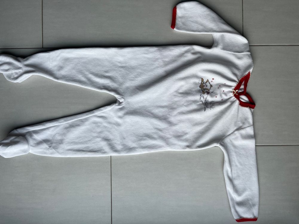 Pyjama Petit Bateau Fille 5 Ans (110 Cm) – Blanc Et Bleu à Petites Fleurs – Coton