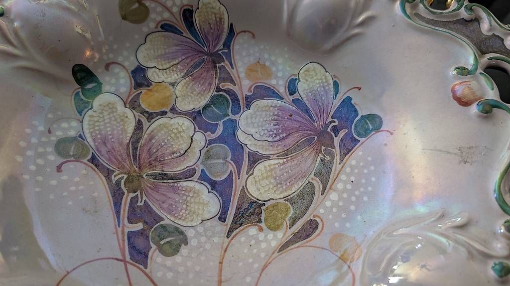 Piatti di portata: Grosse handbemalte Schale 40 x 31 cm – Usato da Ascona venduto da ArtRomantica 1