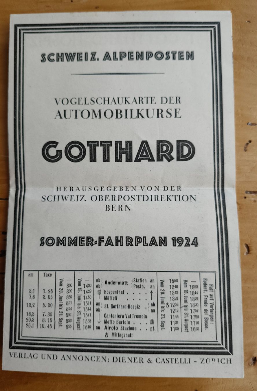 Documenti: Gotthard Sommer Fahrplan 1924 – Usato da Biasca venduto da Elia2002