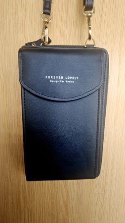 Handytasche inkl. Portemonnaie mit Trageriemen, schwarz, neu