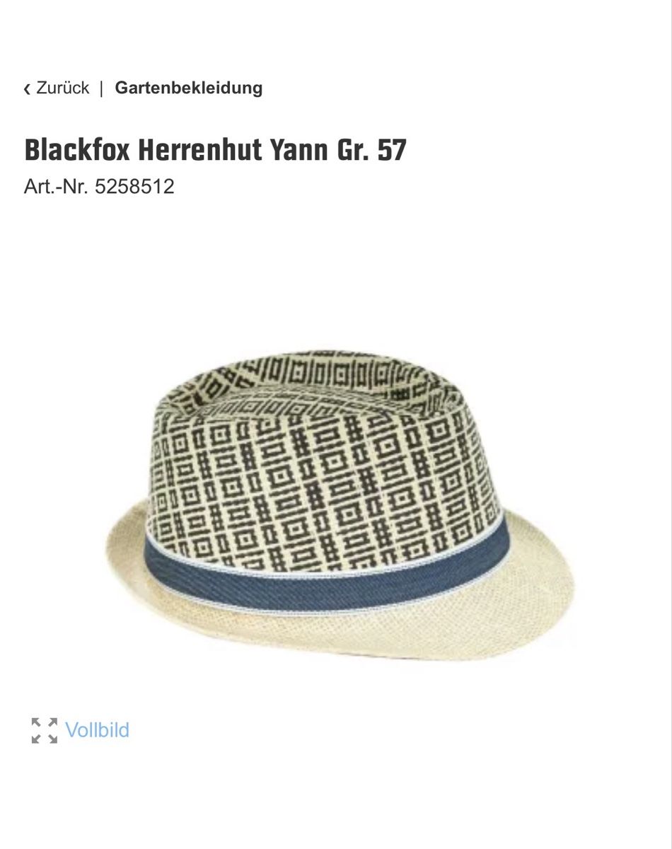 Copricapi, berretti & cappellini: # MAN - Herrenhut - BLACKFOX # – Usato da Bolligen venduto da secondhand-with-love