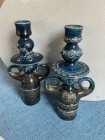 Rosenthal Jugendstil Kerzenständer Keramik blau 2 Stk.