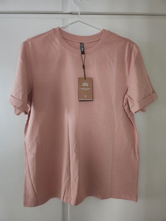 T-Shirt Pieces Organic Cotton Pink Size L New