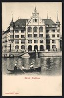 AK Zürich, Ruderbootpartie am Stadthaus