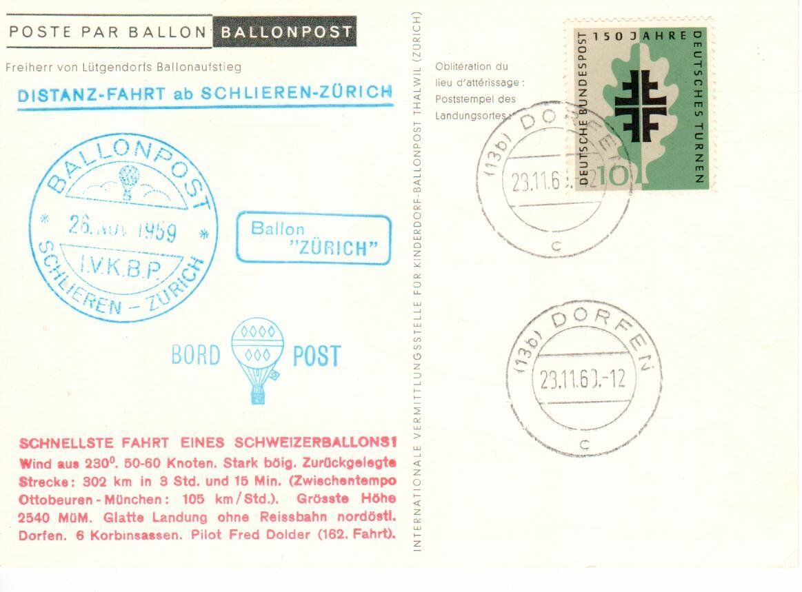 Cartes postales: Ballonpostkarte – D'occasion à Wolhusen par Curver9 1