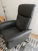 Relaxsessel Noel Grau Leder 78cm 88cm