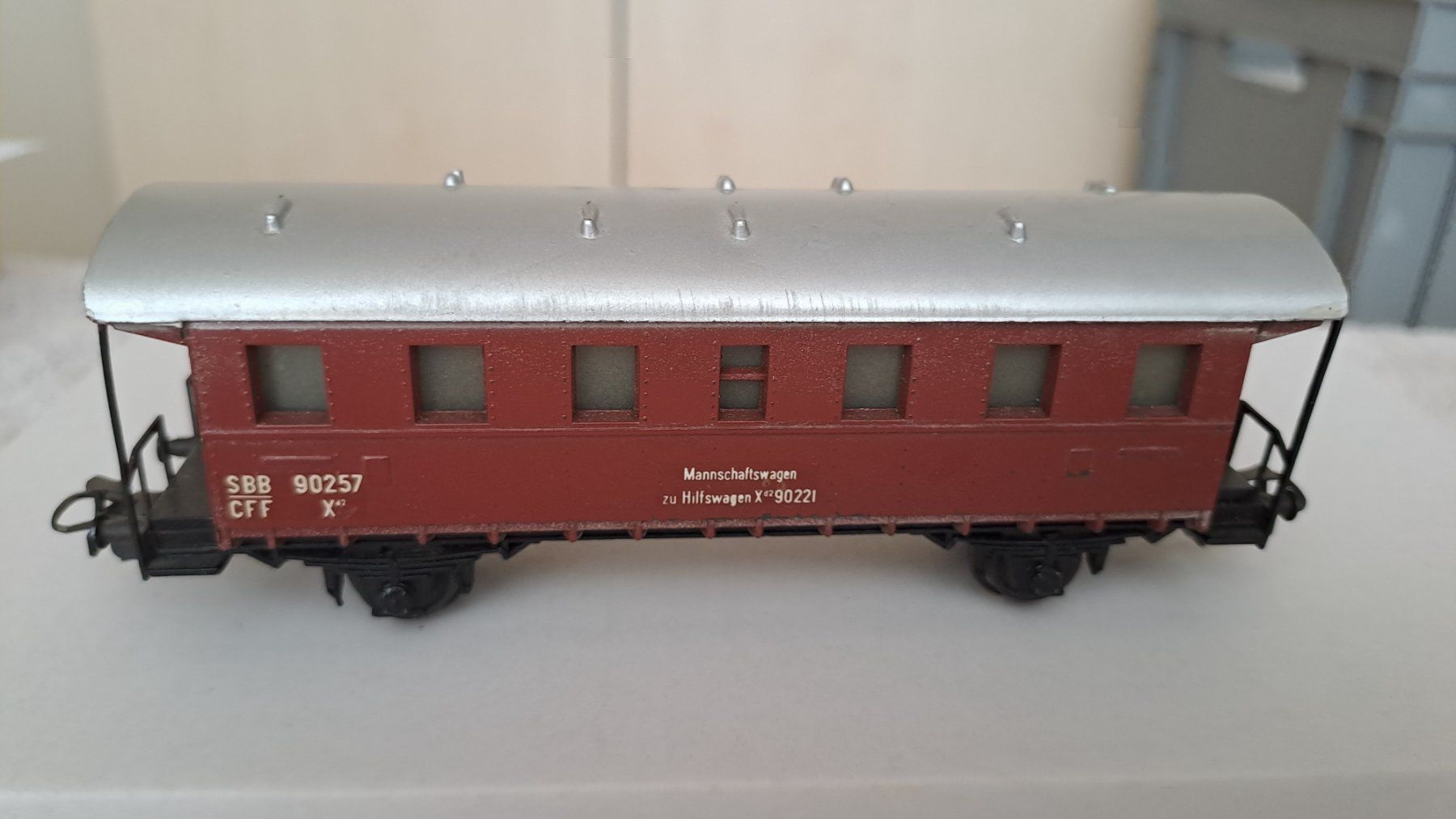 Buco Modellini di ferrovie: Buco SBB Mannschaftswagen H0 WS/11 – Usato da Winterthur venduto da Riebeli333 1