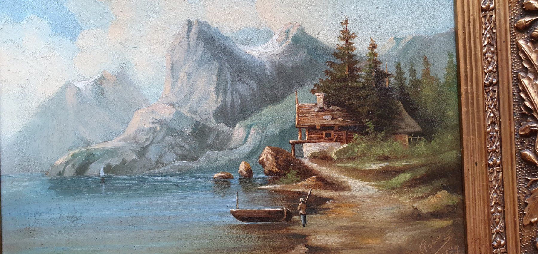 Dipinti: Ölgemälde 1884 - Obersee – Usato da Kreuzlingen venduto da Rschweiz1 3