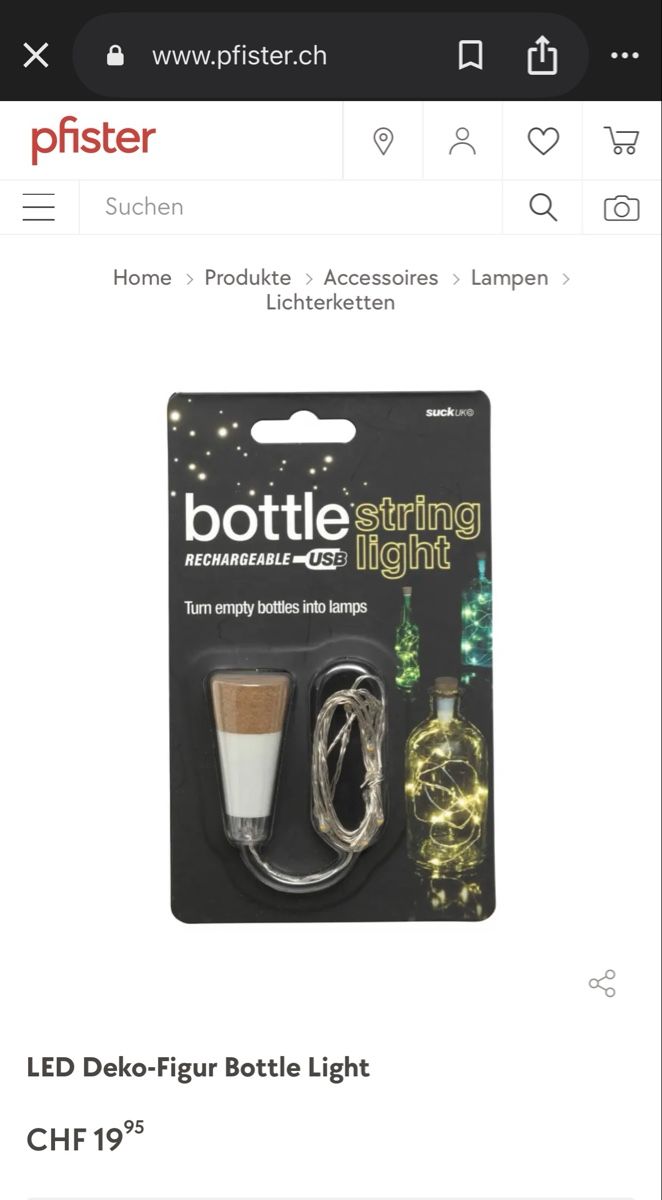 Lichterketten & Leisten: LED Lichterkette Flaschenlicht USB, neu – Neu und originalverpackt aus Neuhausen von DELY 2