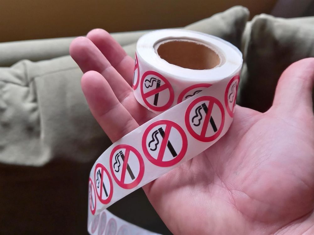 No Smoking No Vaping Aufkleber – 4 Stück, 17,8 X 25,4 Cm, Wetterfestes Vinyl, Weiß/schwarz/rot, Für Büro, Unternehmen, Eingangsbereich