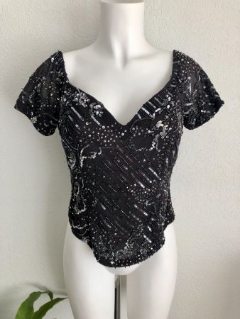Ella Singh Designer Pailletten Shirt Bluse Grösse 40