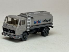 GB1 Wiking Mercedes Tankwagen Mobil Heizoel grau