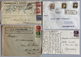 1908-1925 Interessanter Belegemix Schweiz (4 Stk)