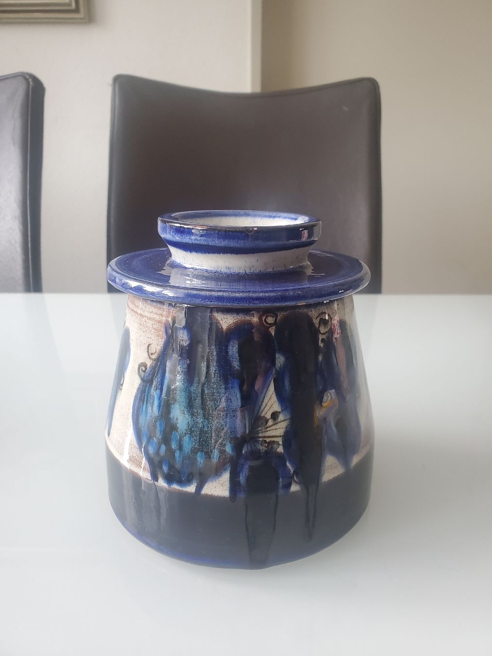 Zuccheriere: Blaue Vintage Dose mit Deckel, Keramik – Usato da Frauenfeld venduto da BeneFull