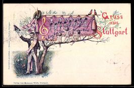Litho Ganzsache PP11 E10: Stuttgart, Man
