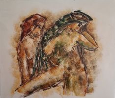 Magnifique nu, toile signée Burnett (calvin W.)