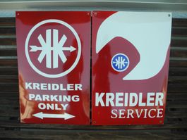 2 STÜCK KREIDLER EMAILLESCHILDER