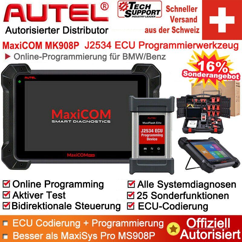 Autel Tutti gli attrezzi: AUTEL MK908P Codierung/Programmierung alle Systemdiagnosen – Nuovo e nell'imballaggio originale da Malans GR venduto da BUYBEST-Schweiz