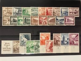 Deut. Reich 1937, Mi 651-59, 675-83, 634-52 **, KP 300.--
