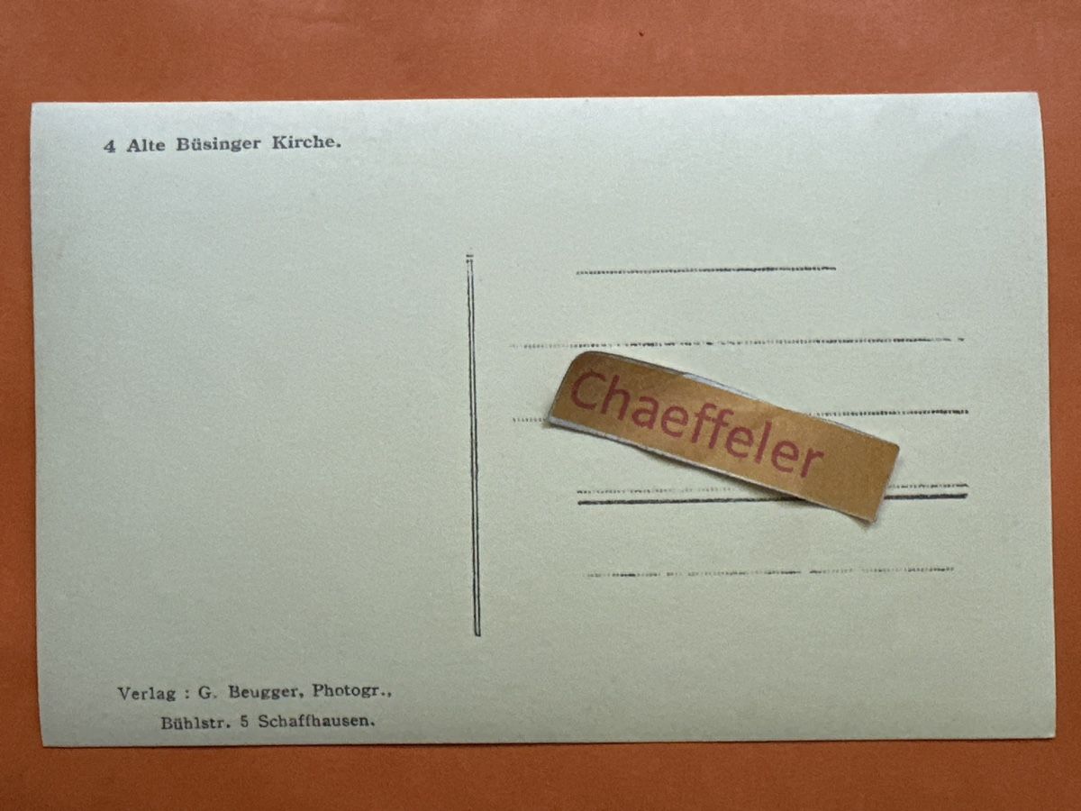 Ansichtskarten: 4 Büssingen, Kirche, Schaffhausen, Naturstudie – Gebraucht aus Zürich von Chaeffeler 1