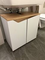Waschtischunterschrank + Hochschrank weiss Holz neuwertig