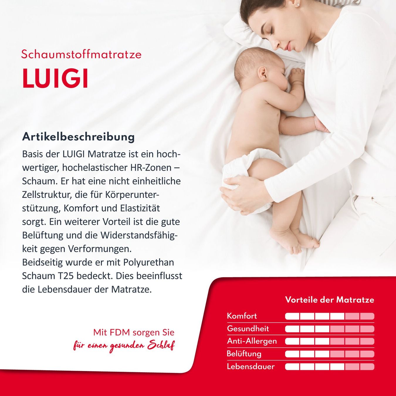 Matratzen: Matratze LUIGI - H3 - 11cm - 90x180 – Neu und originalverpackt aus Wallenwil von toesstal-vertrieb 5
