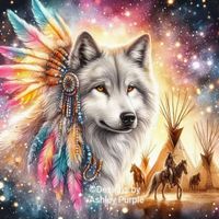 Diamond Painting  Wolf & Tipi im Native American-4-Harz-126