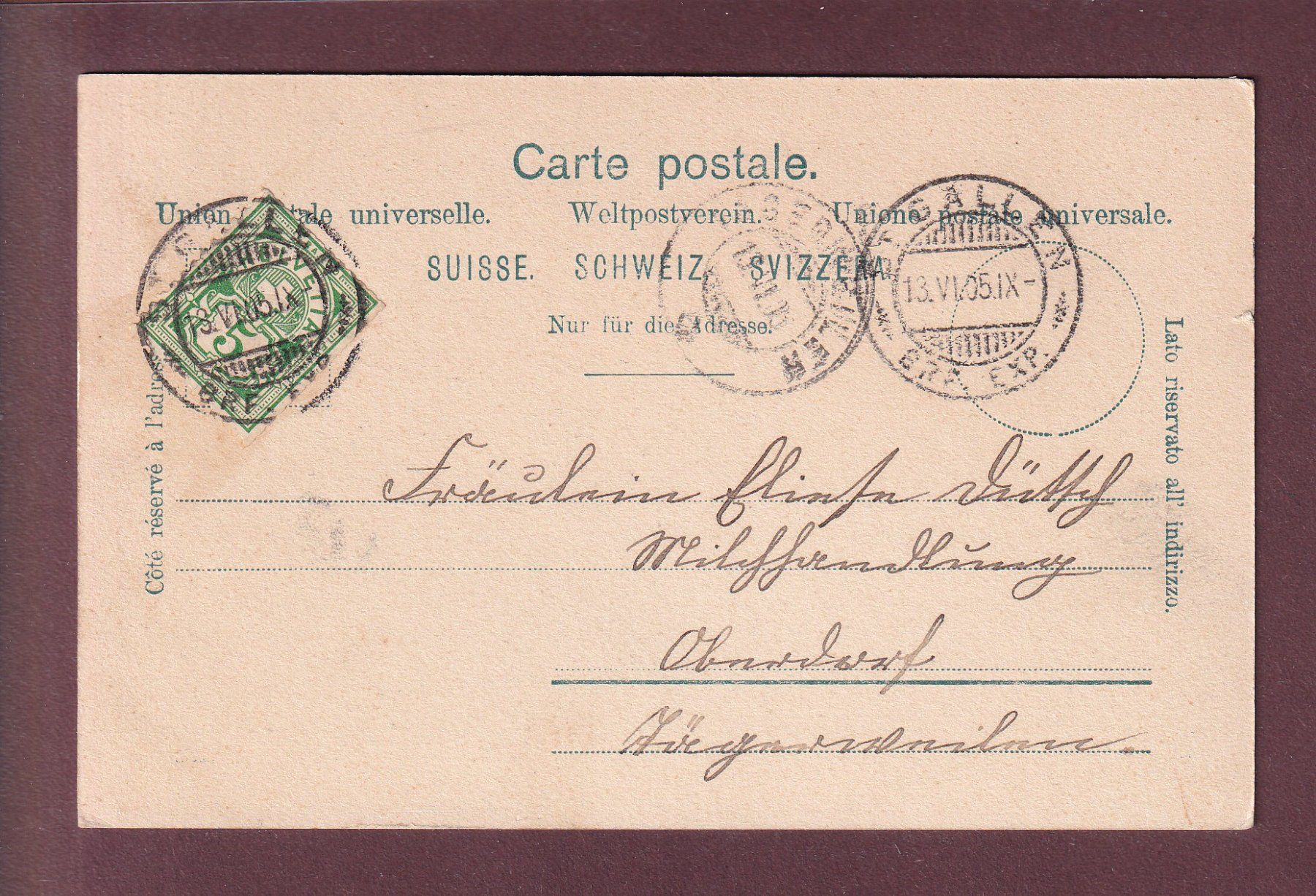 Cartoline postali: ST. GALLEN im Winter - 1905 – Usato da Pully venduto da nicecards 1