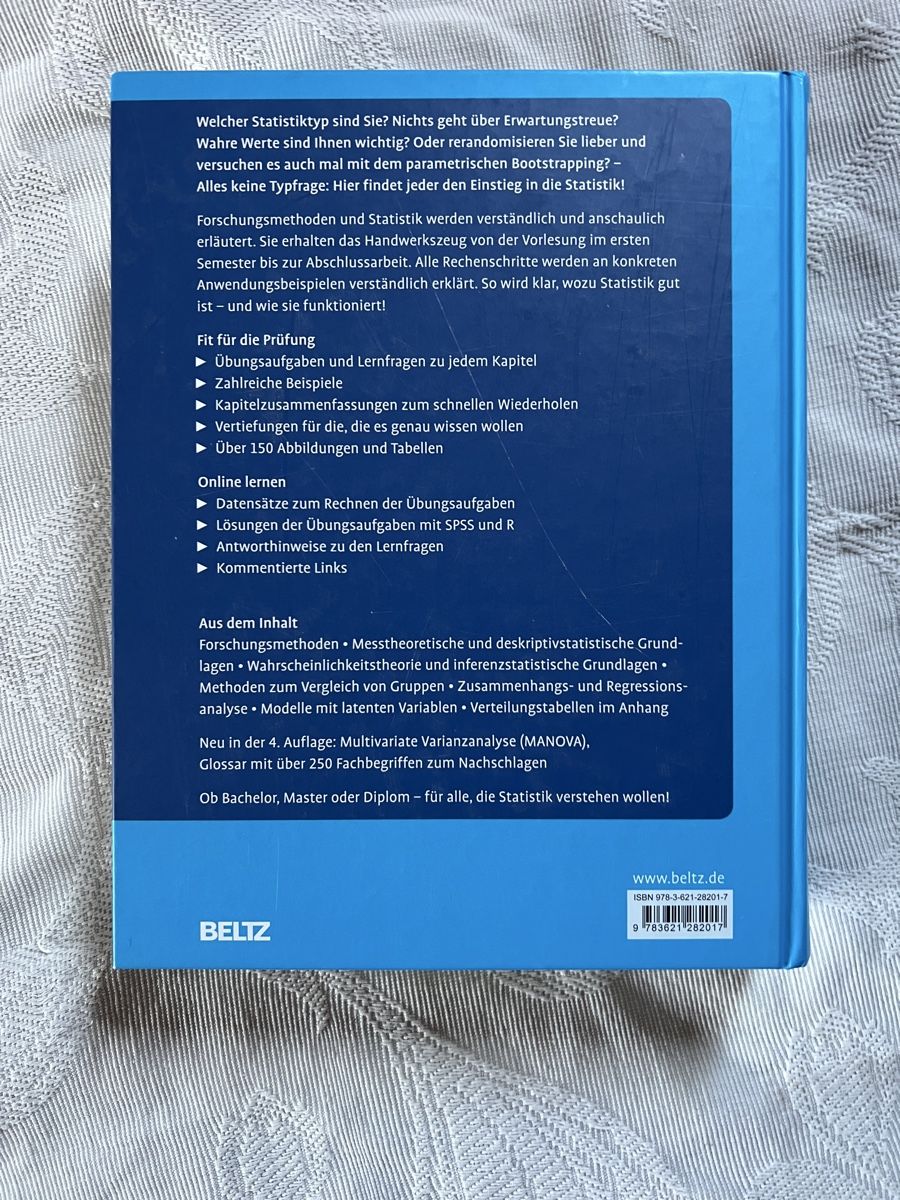 Libri: Statistik und Forschungsmethoden – Usato da Gempenach venduto da amdor 1