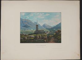 Andermatt altkolorierte Aquatinta von Straub