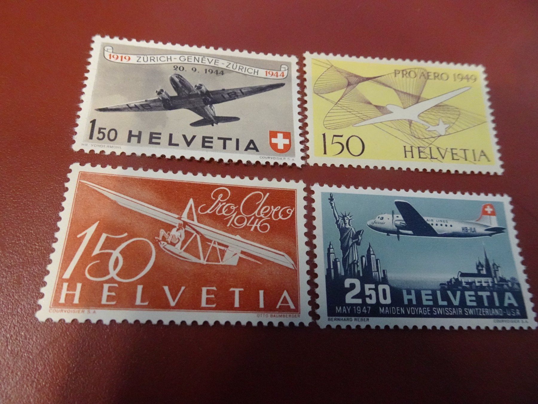 Alle Briefmarken: SCHÖNE WERTE FLUGPOST, POSTFRISCH, 1944/1946/1947/1949 – Gebraucht aus Eschenbach SG von eDaisy