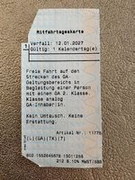 Mitfahrtageskarte Zug SBB GÜLTIG BIS 12.01.27