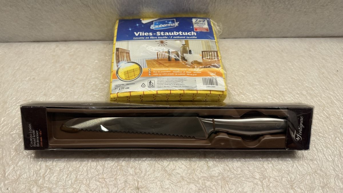 Coltelli da cucina: Neues Fontignac Brotmesser & tücher, – Nuovo e nell'imballaggio originale da Rotkreuz venduto da perlengott
