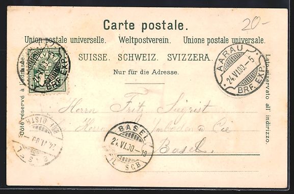 Cartes postales: Litho Aarau, Neue Kaserne, Gewerbe-Museu – D'occasion à Berlin par bartko-reher 1