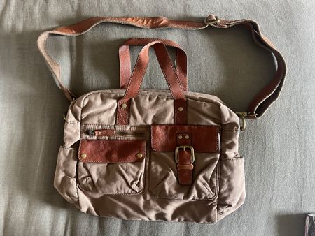 Umhängetasche Fossil Canvas & Leder