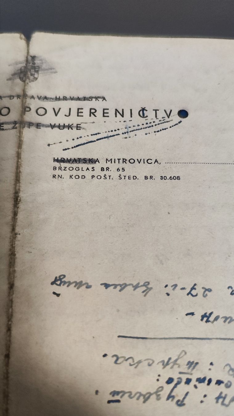 Documenti: NDH Kroatien Dokument Brief bitte lesen – Usato da Zürich venduto da turbopuz 2