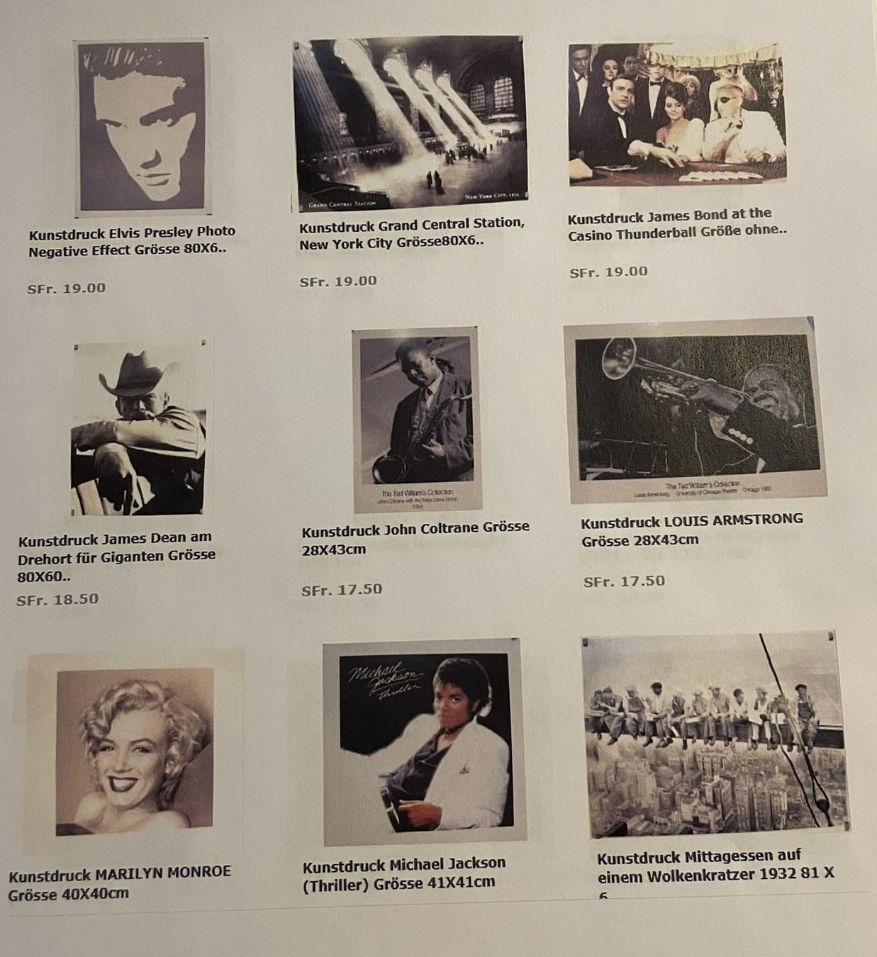 Foto & Immagini: Grosse Sammlung von Posters und Kunstdrucken – Nuovo (secondo la descrizione) da Adligenswil venduto da Decor-Tech 1