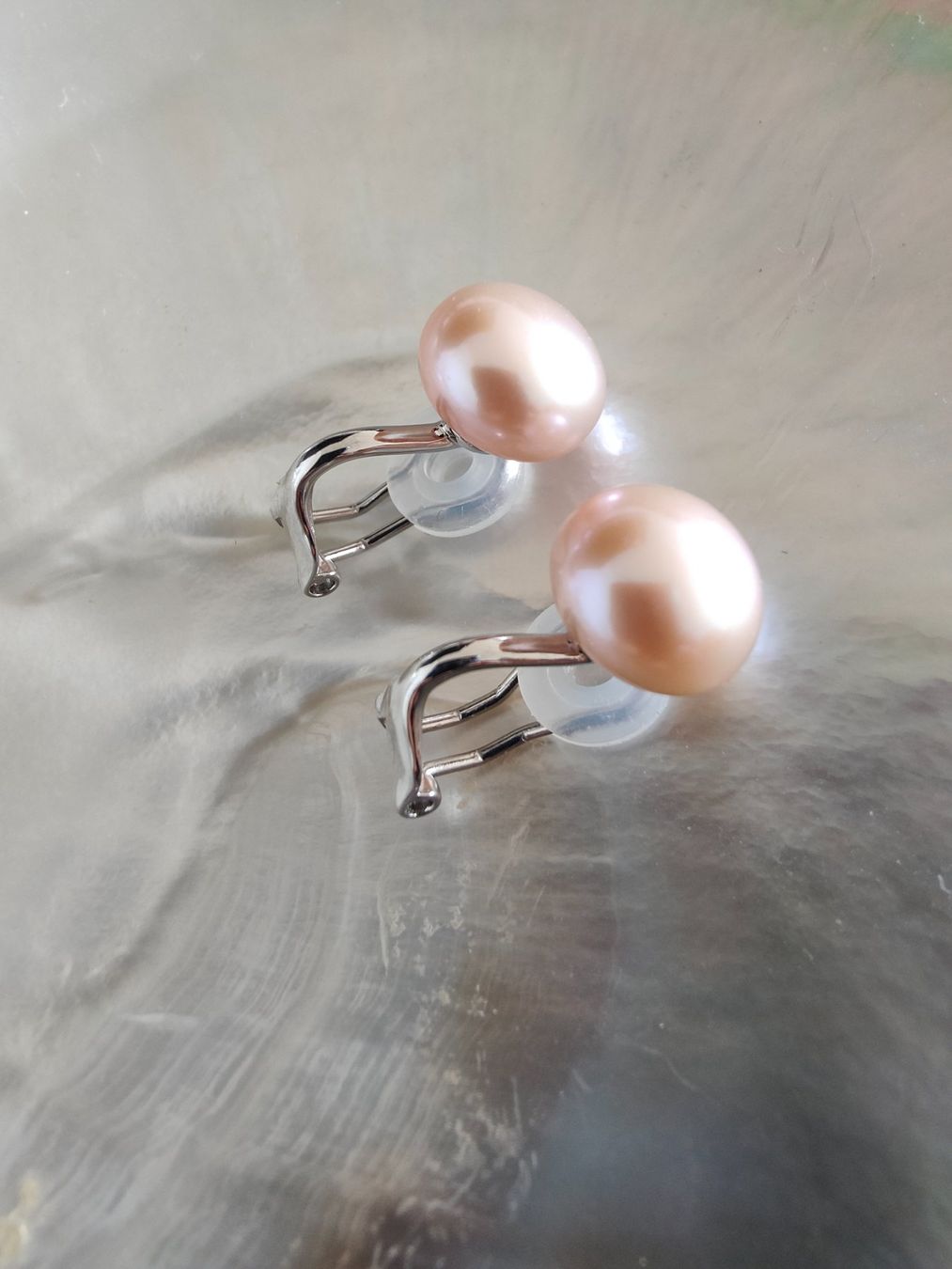 Orecchini pendenti & Orecchini a lobo: Ohrclips, lila Süsswasserperle, ca. 11mm – Nuovo e nell'imballaggio originale da Rümlang venduto da 21f 1