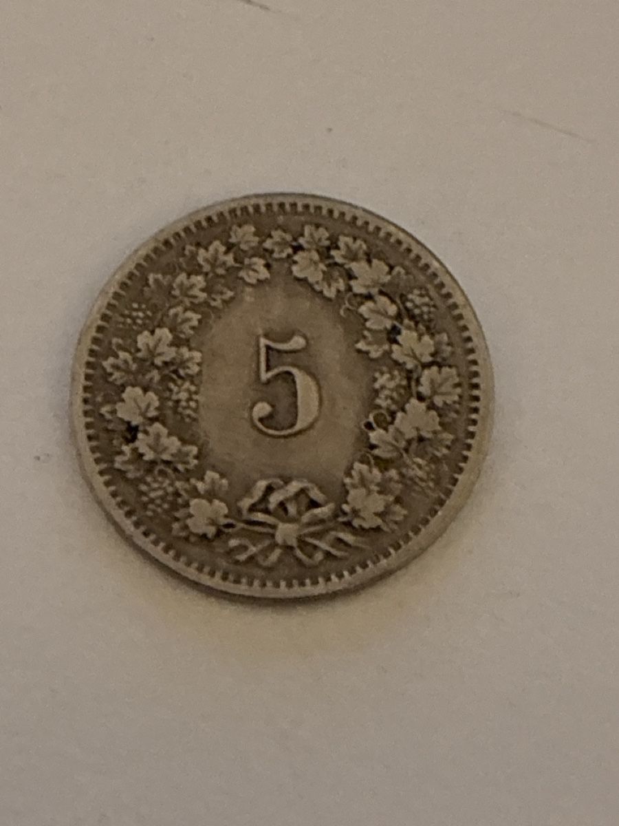 Tutti le monete: Nr. 7: 5 Rappen, Schweizer Franken, 1915 – Usato da Burgdorf venduto da Yakari5165 1