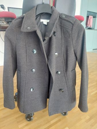 Grauer Kurzmantel / Grey Short Coat, H&M, Gr. 36