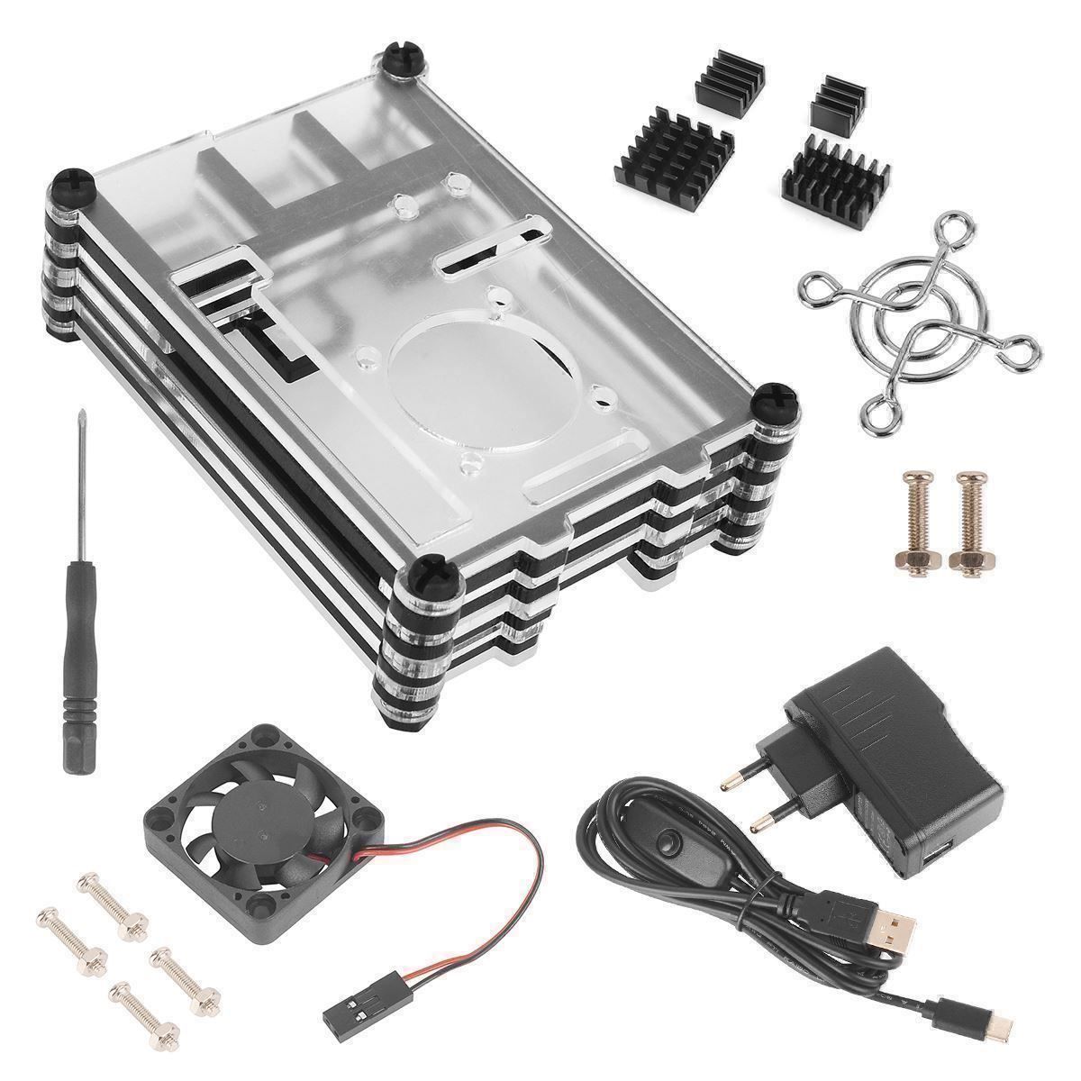 Sonstiges zu Computer & Netzwerk: Raspberry Pi 4 Kit with Fan Cooled Case – Neu (gemäss Beschreibung) aus Thun von