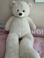 Grand ours en peluche beige, état neuf, taille géante